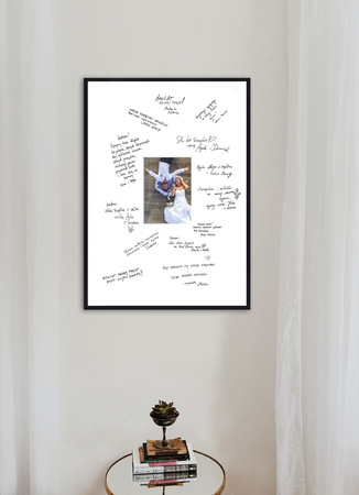 Ramka na weselną pamiątkę z passe partout o rozmiarze 50x70 cm