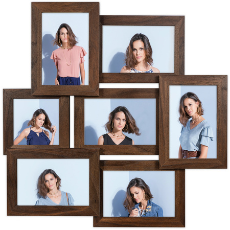 Multirama na 7 zdjęć MULTI HEN 4 ramka na zdjęcia - brązowa