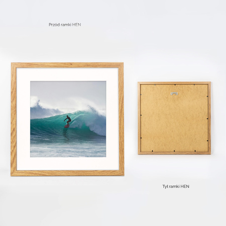 Ramka naturalna HEN PASS 01 z passe-partout – rozmiar 40x40 cm (30x30 cm)