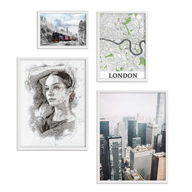 Zestaw białych ramek na 4 zdjęć PRESTO 1 GF0008