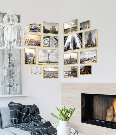 Zestaw złotych ramek na 16 zdjęć HIT 1 Z CORNER GF0009