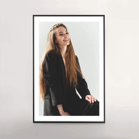 Ramka aluminiowa czarna QAL 62x93 cm