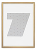 Ramka CYFERKA "7" Naturalne Drewno. Ramka z passe partout o rozmiarze 21x30 cm