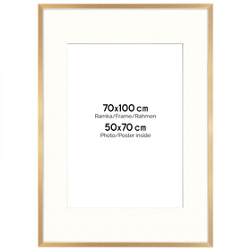 Ramka złota HEN PASS Z z passe-partout – rozmiar 70x100 cm (okienko 50x70 cm)