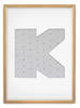 Ramka LITERKA "K" jasne drewno. Ramka z passe partout o rozmiarze 21x30 cm
