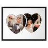 Ramka na zdjęcia czarna 2 SERCA. Ramka z passe partout o rozmiarze 30x40 cm