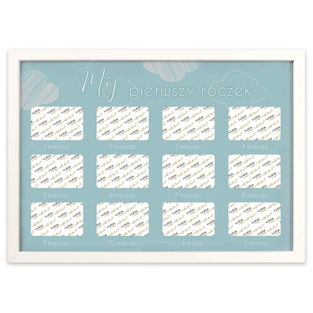 Ramka na zdjęcia MÓJ PIERWSZY ROCZEK - CHŁOPIEC. Ramka z passe partout o rozmiarze 21x30 cm