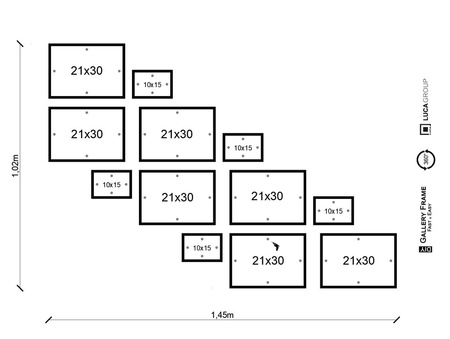 Zestaw naturanych ramek na 12 zdjęć PINIA 00 GF0032 L