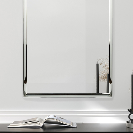 Lustro w ramie srebrnej jasny chrom wiszące LUCA LU-1488