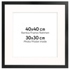 Ramka czarna HEN PASS 2 z passe-partout – rozmiar 40x40 cm (okienko 30x30 cm)