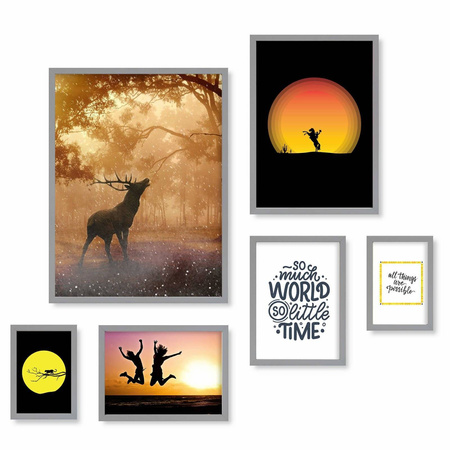 Zestaw szarych ramek na 6 zdjęć PINIA 05 GF0010