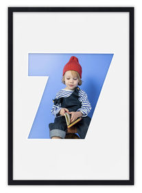 Ramka CYFERKA "7" Czarna. Ramka z passe partout o rozmiarze 21x30 cm