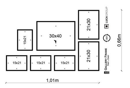 Zestaw czarnych ramek na 7 zdjęć PINIA 2 GF0022