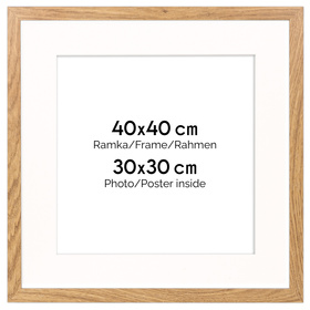 Ramka naturalna HEN PASS 01 z passe-partout – rozmiar 40x40 cm (30x30 cm)