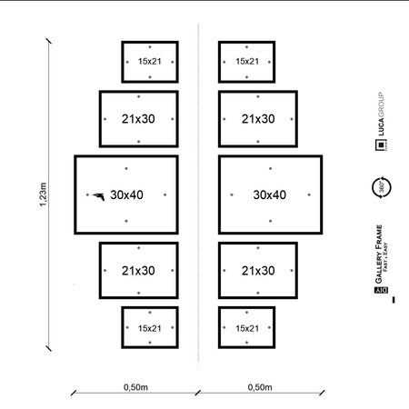 Zestaw białych ramek na 10 zdjęć PINIA 1 GF0040