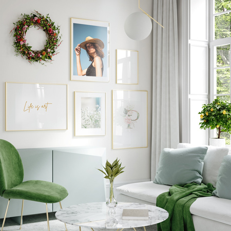 Pakiet 2 szt złotych ramek aluminiowych ROYALL 70x100 cm