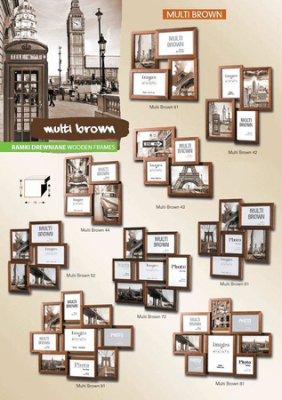 Multirama MULTI BROWN 43 ramka na 4 zdjęcia