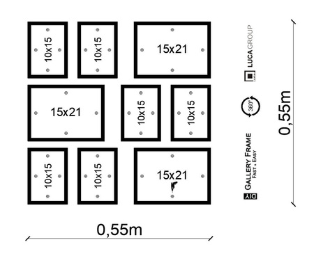 Zestaw brązowych ramek na 9 zdjęć PINIA 3 GF0027