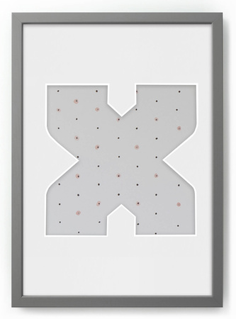 Ramka LITERKA "X" Szara. Ramka z passe partout o rozmiarze 21x30 cm