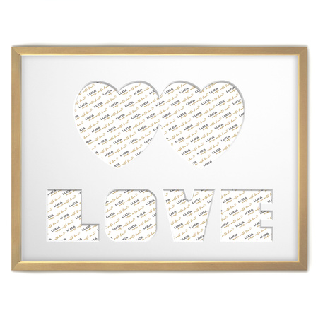 Ramka na zdjęcia LOVE - jasne drewno. Ramka z passe partout o rozmiarze 30x40 cm