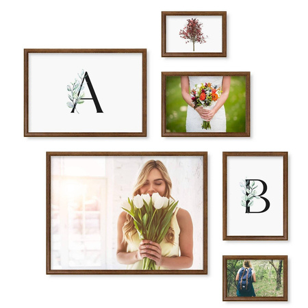 Zestaw brązowych ramek na 6 zdjęć PRESTO 4 GF0010