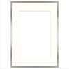 Ramka srebrna HEN PASS S z passe-partout – rozmiar 60x80 cm (okienko 50x70 cm)