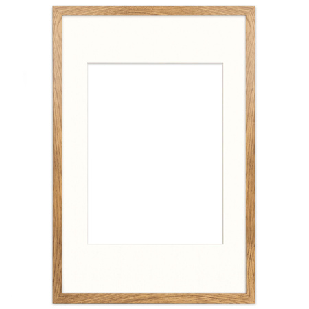 Ramka naturalna HEN PASS 01 z passe-partout – rozmiar 40x60 (30x40) cm