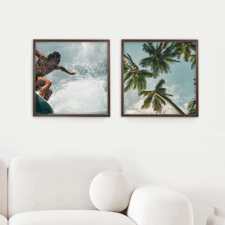 Ramka na zdjęcia 50x50 cm w brązowym kolorze FDM 6 kwadratowa