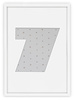 Ramka CYFERKA "7" Biała. Ramka z passe partout o rozmiarze 21x30 cm
