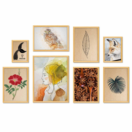 Zestaw naturalnych ramek na 8 zdjęć HIT 0 GF0009