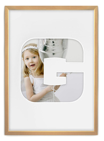 Ramka LITERKA "G" jasne drewno. Ramka z passe partout o rozmiarze 21x30 cm