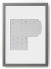 Ramka LITERKA "P" Szara. Ramka z passe partout o rozmiarze 21x30 cm