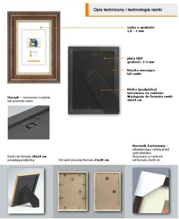 Ramka drewniana DRL F 3 10x15 cm