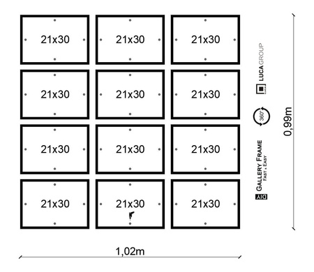 Zestaw brązowych ramek na 12 zdjęć PINIA 3 GF0021
