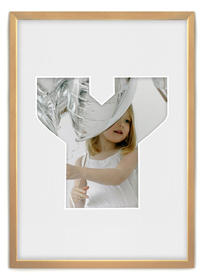 Ramka LITERKA "Y" Jasne Drewno. Ramka z passe partout o rozmiarze 21x30 cm