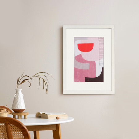 Ramka biała HEN PASS 1 z passe-partout – rozmiar 30x40 cm (okienko 21x30 cm)