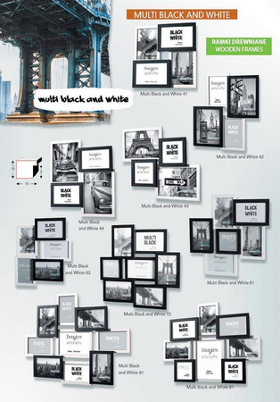 Multirama MULTI BLACK AND WHITE 41 ramka na 4 zdjęcia