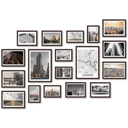 Zestaw brązowych ramek na 18 zdjęć PINIA 4 GF0006