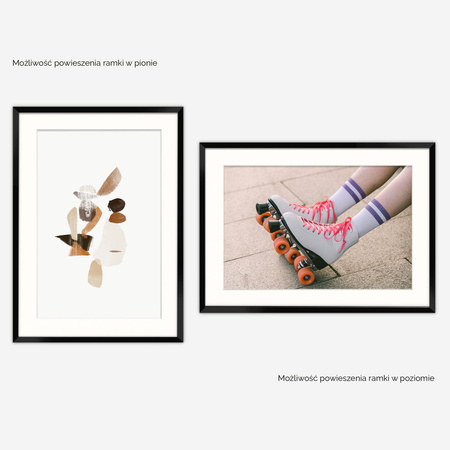 Ramka czarna HEN PASS 2 z passe-partout – rozmiar 50x70 cm (40x60 cm)