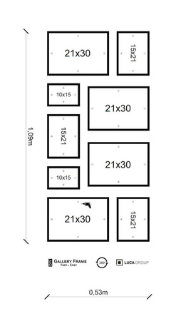 Zestaw naturanych ramek na 9 zdjęć PINIA 0 GF0004