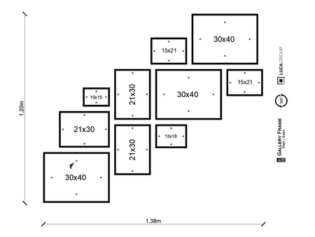 Zestaw czarnych ramek na 10 zdjęć PINIA 2 GF0033 R