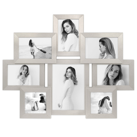 Multirama na 8 zdjęć MULTI HEN S ramka na zdjęcia w kolorze srebrnym