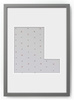Ramka LITERKA "L" Szara. Ramka z passe partout o rozmiarze 21x30 cm
