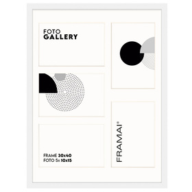 Foto Galeria 30x40 cm kolor biały - ramka z passe partout na 5 zdjęcia 10x15 cm