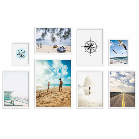 Zestaw białych ramek na 8 zdjęć PINIA 1 GF0009