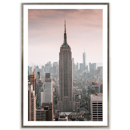 Ramka drewniana UNO S Srebrna 50x70 cm