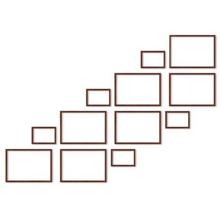 Zestaw brązowych ramek na 12 zdjęć PINIA 3 GF0032 R