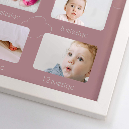 Ramka na zdjęcia MÓJ PIERWSZY ROCZEK - DZIEWCZYNKA. Ramka z passe partout o rozmiarze 21x30 cm