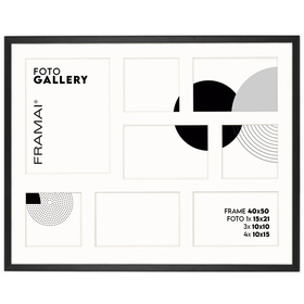 Foto Galeria 40x50 cm - ramka z passe partout na 7 zdjęć 10x10 cm 10x15 cm 15x21 cm kolor czarny