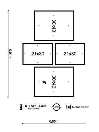 Zestaw naturanych ramek na 4 zdjęć PINIA 00 GF0012